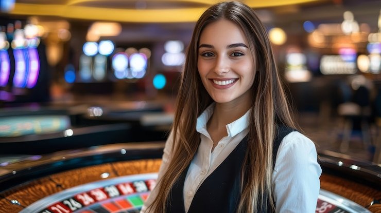 iOS Web live dealer interface with chat box and table controls on garuda188 slot